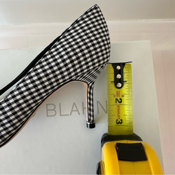 Manolo Blahnik Black and White Gingham Heels - Picture 12 of 15